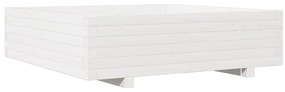 Vaso/floreira de jardim 90x90x26,5 cm pinho maciço branco