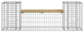 Banco de jardim c/ design gabião 183x41x60,5cm pinho impregnado