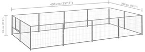 Canil para cães 8 m² aço prateado