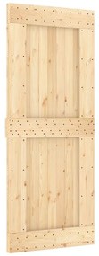 Porta de correr com ferragens 85x210 cm madeira de pinho maciça