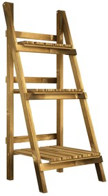 Outsunny Suporte para Plantas de 3 Níveis Dobrável para Interior e Exterior 40x37x93 cm Madeira