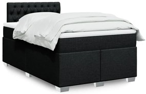 vidaXL Cama com molas/colchão 120x200 cm tecido preto