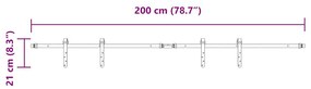 Kit para armário deslizante aço carbono 200 cm