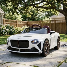 Carro elétrico infantil Bentley Bacalar 12V , telecomandado, pneus de EVA, assento em pele branco