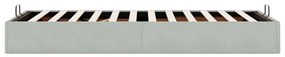 Ottoman Bed Frame No Colchão Cinzento Claro 100x200 cm Veludo
