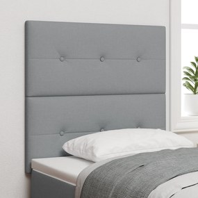 Cabeceira vidaXL Estofada com Botões Cinza Claro 90 cm Tecido