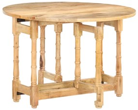 Mesa de jantar redonda 110x76 cm madeira de mangueira maciça
