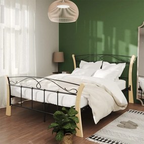 324886 vidaXL Estrutura de cama 140x200 cm metal preto