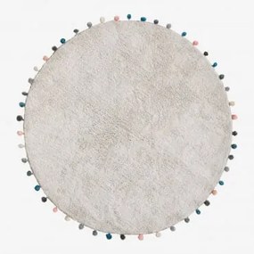 Alfombra Redonda Ø126 Cm Em Algodão Cinder Kids Gris Nube - Sklum