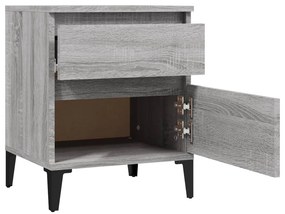 Mesas de cabeceira 2 pcs 40x35x50 cm cinzento sonoma