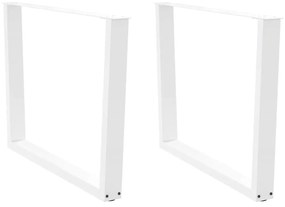 Pés para mesa de jantar em V, 2 peças, branco, 100x(72-73,3) cm, aço