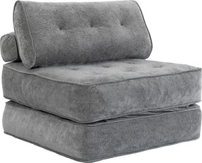 Poltrona-Cama Individual, 100 x 95 x 84 cm, Convertível 3 em 1, Cinzento-Claro