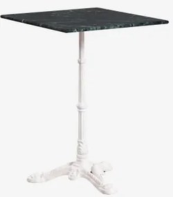 Mesa De Bar Quadrada Em Pedra Natural Azteca 60 X 60 Cm & Mármore Verde Big Flower - Branco Glacial - Sklum