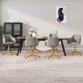 vidaXL Cadeiras de jantar giratórias 6 pcs veludo cinzento-claro