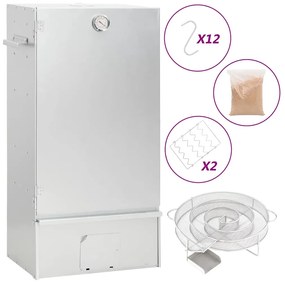 vidaXL Defumador p/ churrasqueira c/ gerador fumo frio aço galvanizado