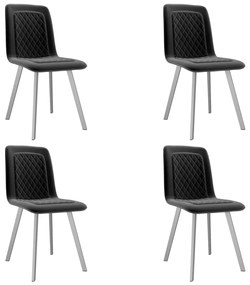 vidaXL Cadeiras de jantar 4 pcs veludo preto
