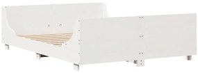 Cama sem colchão 120x190 cm madeira de pinho maciça branco