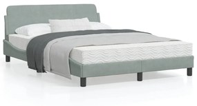 vidaXL Estrutura de cama sem colchão 120x200 cm veludo cinzento-claro