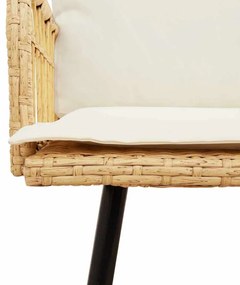 Banco de Jardim vidaXL Natural 114x64x78 cm em Rattan Sintético