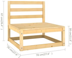 7 pcs conjunto lounge de jardim c/ almofadões pinho maciço