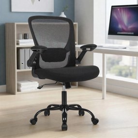 Cadeira de escritório, design ergonómico, giratória 64 x 64 x (99-107) cm preta