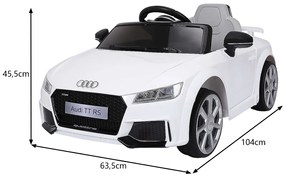 Carro eletrico para crianças Bateria 6V com música, buzina, porta de abertura dupla e controlo remoto 2.4G 104 x 63,5 x 45,5 cm Branco