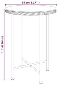 3 pcs conjunto de jantar para jardim vime PE