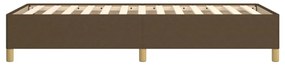 Estrutura de cama sem colchão 100x200 cm tecido castanho-escuro
