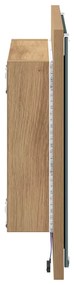 Espelho de Casa de Banho LED Carvalho Artesanal 40x8.5x37 cm Madeira e