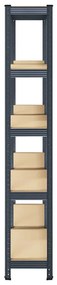 Prateleiras de armazenamento de 5 camadas 2 pcs aço antracite
