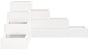 Floreira de jardim c/ 4 níveis 80,5x79x36cm pinho maciço branco