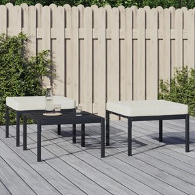 vidaXL Apoios pés jardim c/ almofadões cor areia 2 pcs 60x60x35 cm aço