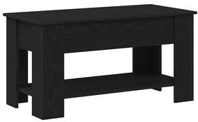 Mesa de Café de Carvalho Preto - 101x49x52 cm Feita de Madeira Reforça