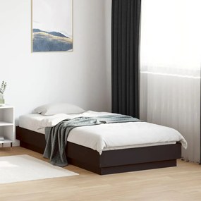 vidaXL Estrutura de cama 75x190 cm derivados de madeira preto