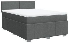 Cama com molas/colchão 140x200 cm tecido cinzento-escuro