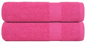 Toalhas de banho 2pcs 70x140 cm 360 gsm 100% algodão rosa