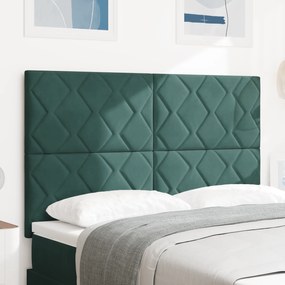 Cabeceira Design de Blocos de Diamante Verde Escura 160 cm Veludo