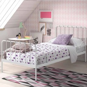 Cama infantil ALICE Metal 90x200cm + Estrado Branca