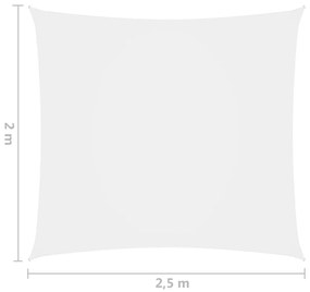 Para-sol estilo vela tecido oxford retangular 2x2,5 m branco