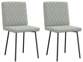Cadeiras de jantar 2 pcs veludo cinzento-claro