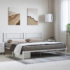 Estrutura de cama com cabeceira 183x213 cm metal branco