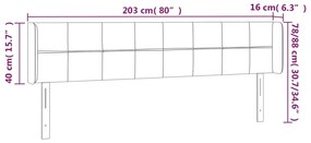Cabeceira de cama c/ luzes LED tecido 203x16x78/88 cm cor creme