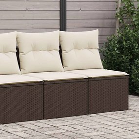 vidaXL 2 pcs conj. sofás jardim c/ almofadões vime PE/acácia castanho