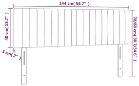 Cabeceira de cama 2 pcs tecido 72x5x78/88 cm cinzento-claro