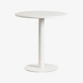 Mesa De Cozinha Redonda Ø70 Cm Em Ferro Mizzi Branco Glacial - Sklum