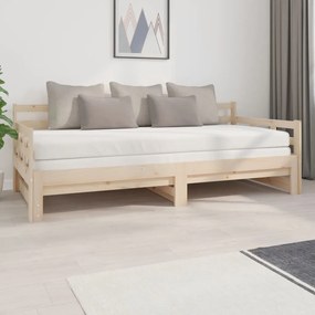 vidaXL Sofá-cama de puxar 2x(90x200) cm pinho maciço