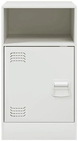 Mesa de cabeceira 34,5x39x62 cm aço branco