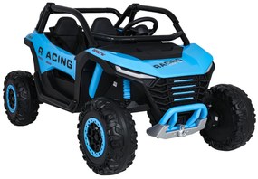 Carro elétrico para Crianças 4X4 2 Lugares 24V RACING Road 2000, Pneus	Espuma EVA, Assento couro ecológico Azul