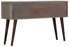 Mesa consola 120x35x75 cm mangueira áspera maciça cinzento