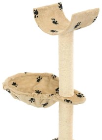 Árvore para gatos c/ postes arranhadores sisal 105 cm bege